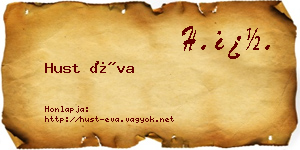 Hust Éva névjegykártya